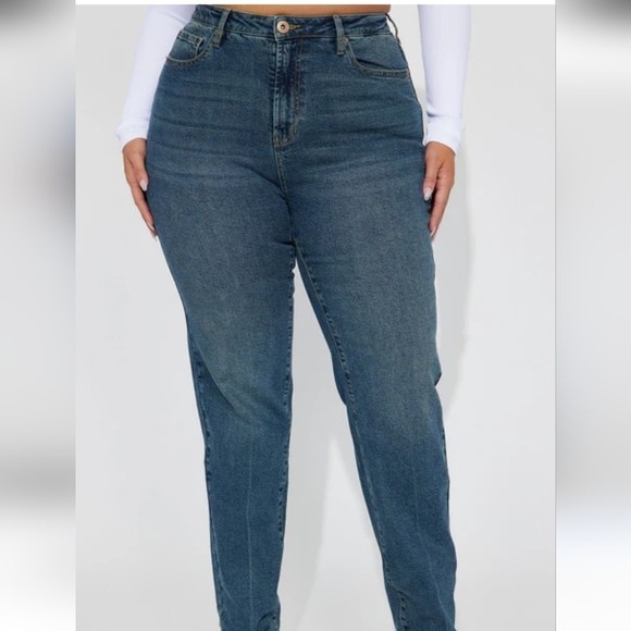 Fashion Nova Blue Straight Leg Jeans - Picture 12 of 13